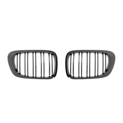 Griglia Centrale Doppia Stripe Nero Lucido per BMW Serie 3 E46 Coupe Cabrio