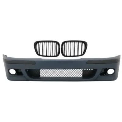 Griglia Centrale Paraurti Anteriore Doppia Striscia Nero Lucido per BMW Serie 5