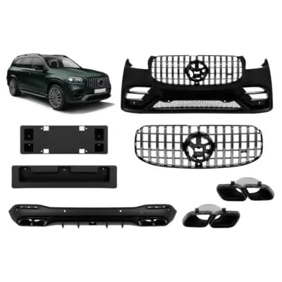 Griglia con Elementi Neri e Cromati per Mercedes GLS X167 2020-2023 Design Line