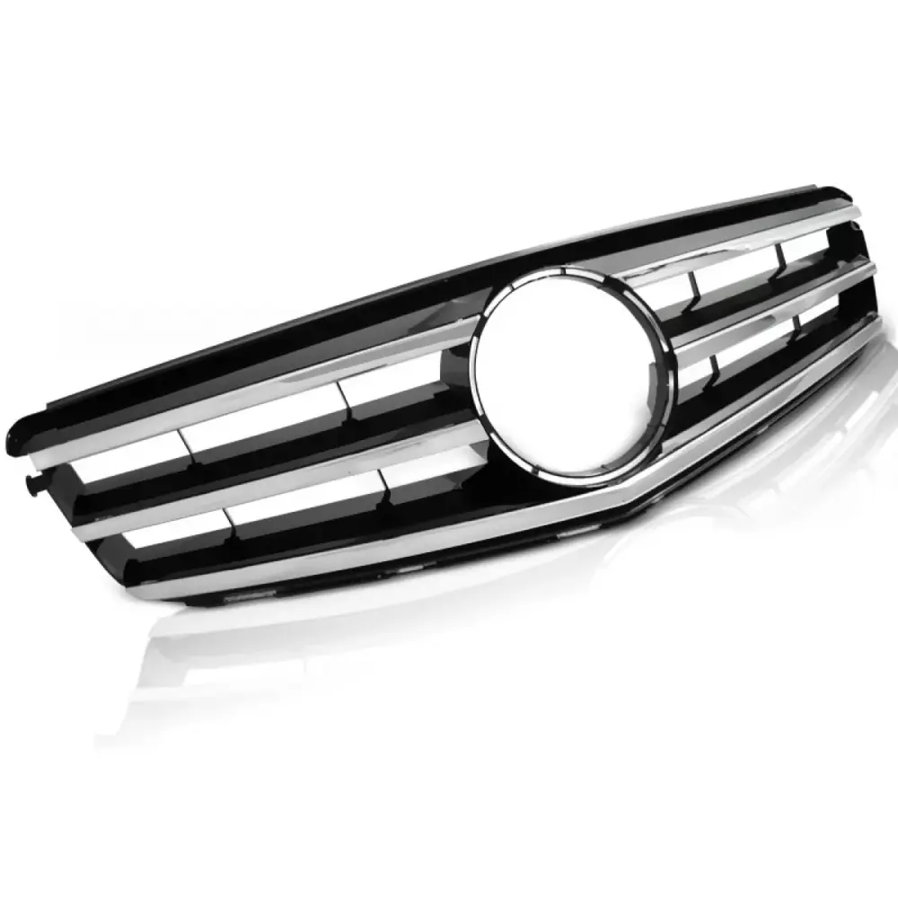 Griglia Cromata Nera Anteriore per Mercedes W204 07-14