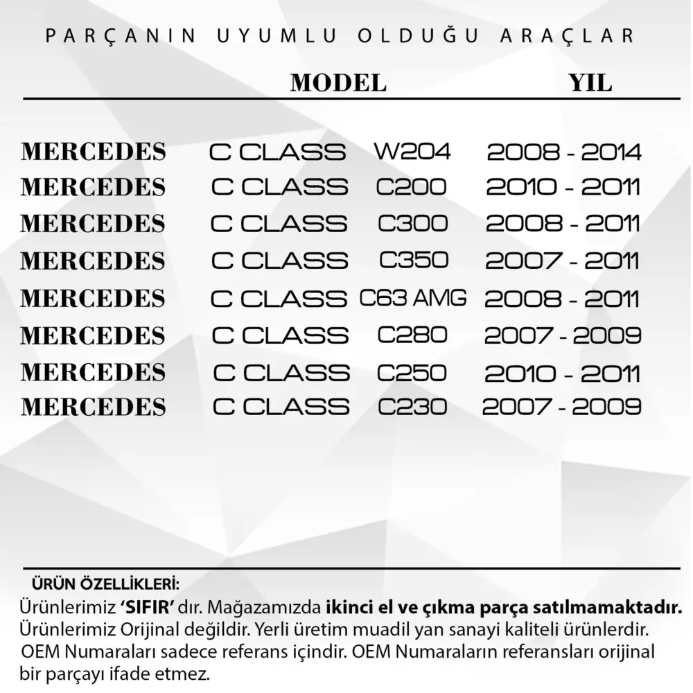 Griglia di Ventilazione per Mercedes Classe C W204 C200 C250