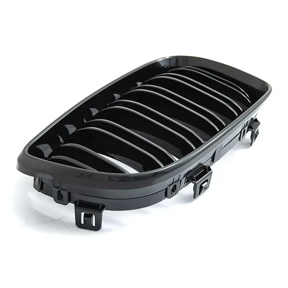 Griglia Doppia Barra Nera Lucida Anteriore per BMW Serie 1 E81 2007-2011