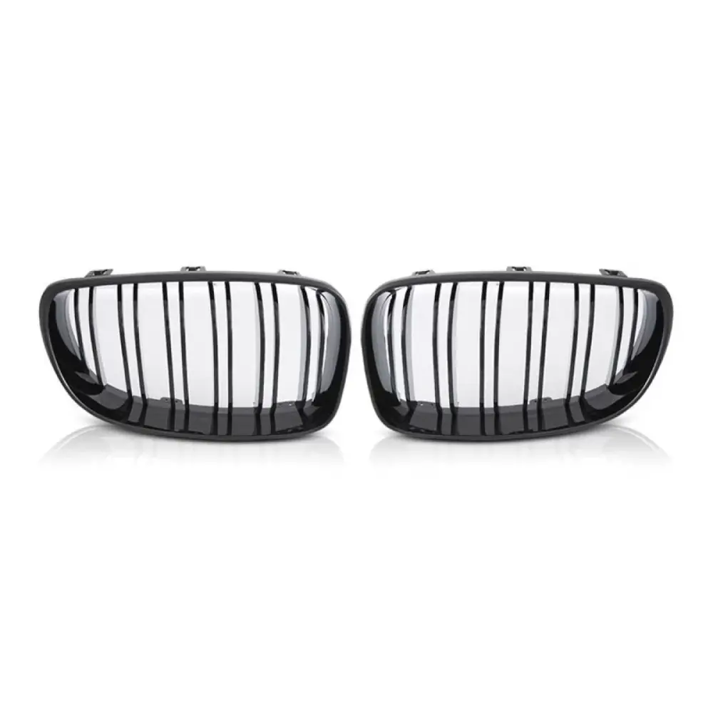 Griglia Doppia Barra Nera Lucida Anteriore per BMW Serie 1 E81 2007-2011