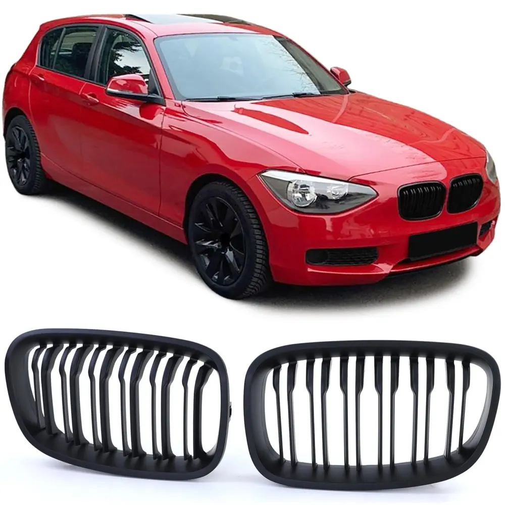 Griglia Doppia Barra Nera per BMW Serie 1 F20 F21 (2010-2014) Plug & Play