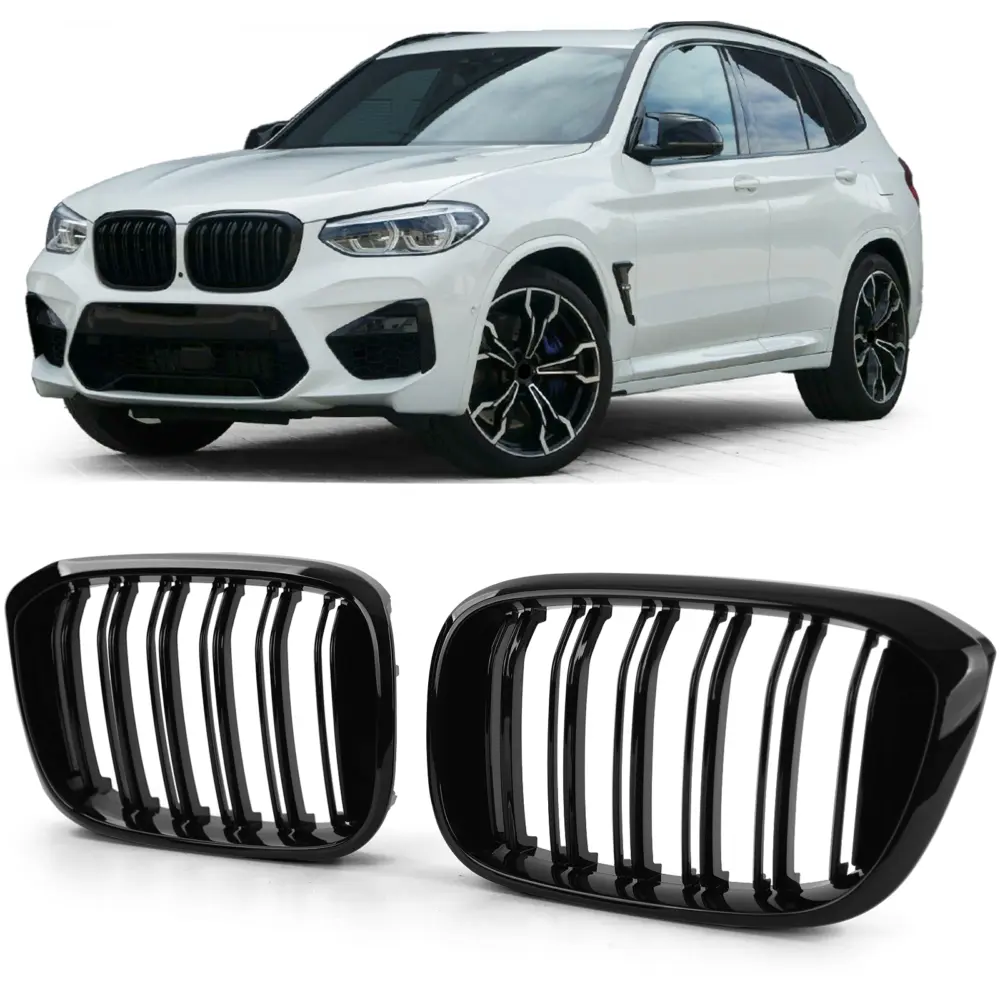Griglia Doppia Barra Performance Nera Lucida per BMW X3 G01 X4 G02 2017-2021
