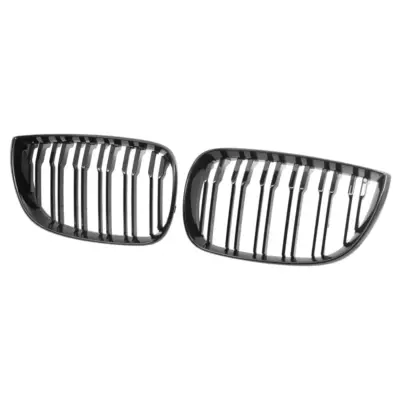 Griglia Doppia Nera Lucida Anteriore per BMW Serie 1 E81 E87 Prefacelift