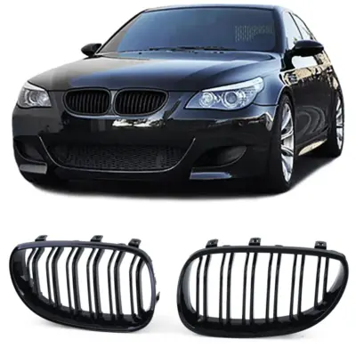 Griglia Doppio Listello Nera Lucida per BMW Serie 5 E60 E61 2003-2010