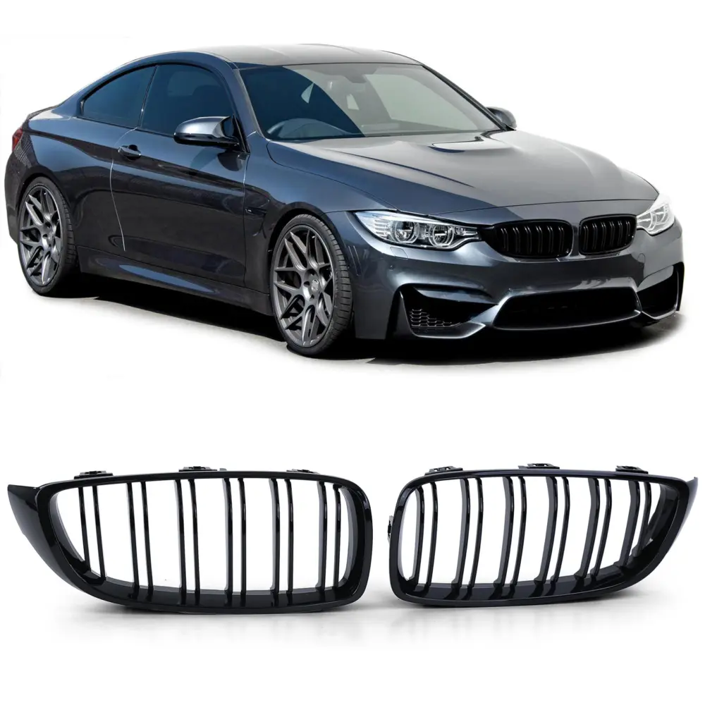Griglia Doppio Stego Nera Lucida per BMW Serie 4 F32 F33 F36 F82 F83