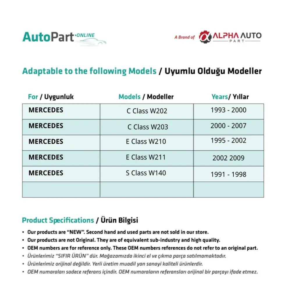 Griglia e Maniglia Parasole per Mercedes Classe E (w210-w211) - Grigia