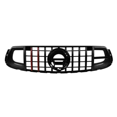 Griglia Nera Lucida con Linee Rosse per Mercedes GLC X253 2020-2022