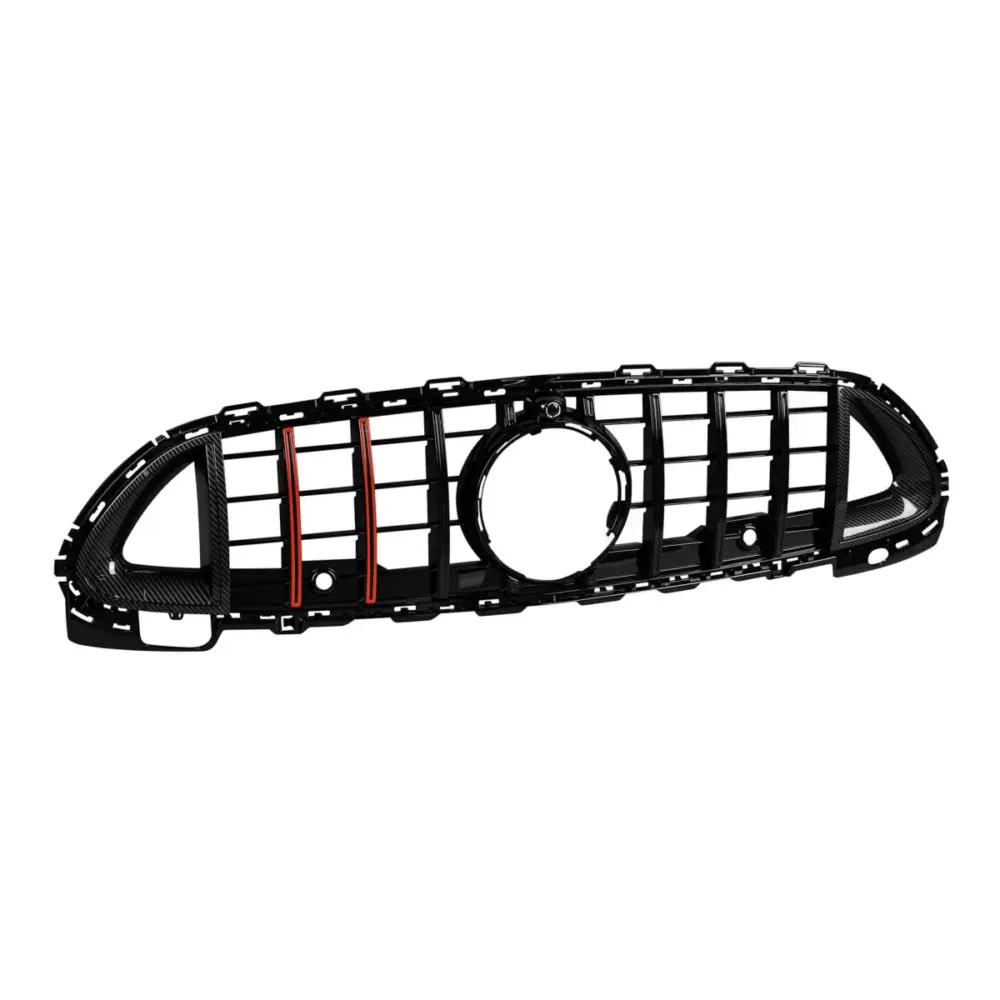 Griglia Nera Lucida con Linee Rosse Tipo Brabus per Mercedes Classe C W206