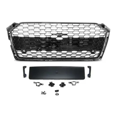 Griglia Nera Lucida RS5 con Foro Telecamera e Sensori per Audi A5 F5 2016-2019