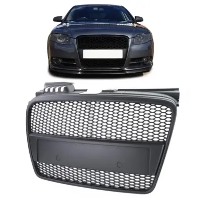 Griglia Nido D'ape Nera Anteriore per Audi A4 B7 04-07 Cabriolet