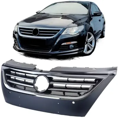 Griglia Radiatore Nera con Listelli Cromati per Volkswagen Passat Cc 2008-2012