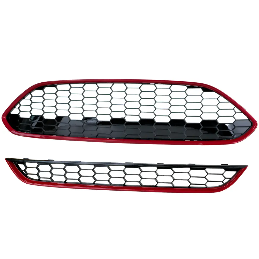 Griglia Set ST-Wabendesign Rosso Nero Lucido per Ford Fiesta 2013–2017