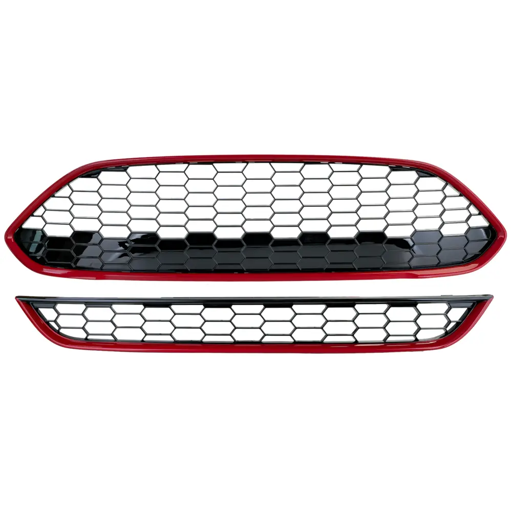 Griglia Set ST-Wabendesign Rosso Nero Lucido per Ford Fiesta 2013–2017