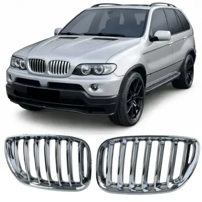 Griglia Sportiva Anteriore Cromata per BMW X5 E53 1999-2003