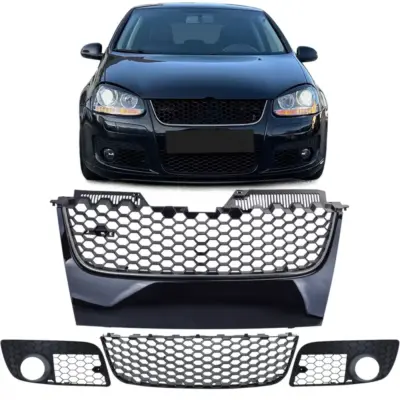 Griglia Sportiva con Listello Cromato e Rete Paraurti per VW Golf 5 GTI 03-09