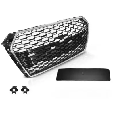 Griglia Sportiva Cromata Nera Anteriore con PDC per Audi A4 B9 15-19