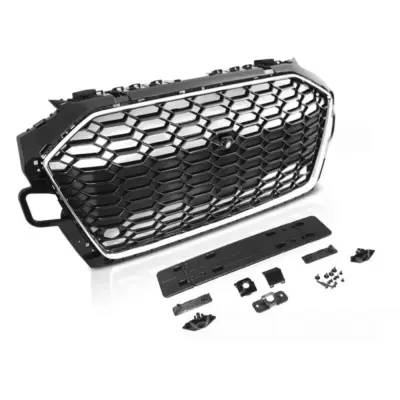 Griglia Sportiva Cromata Nera Anteriore con PDC per Audi A4 B9 20-24