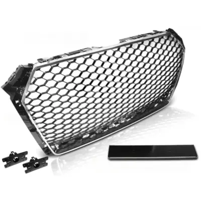 Griglia Sportiva Cromata Nera Anteriore per Audi A4 B9 15-19