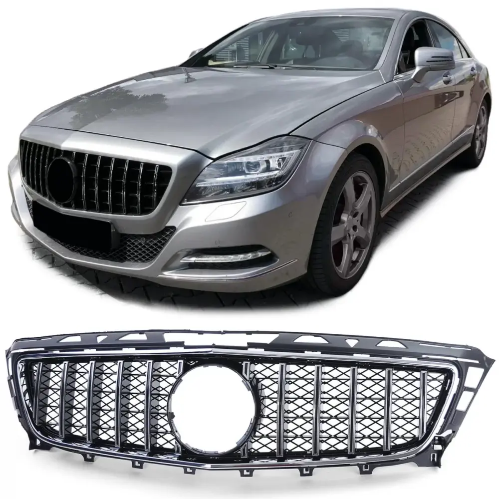 Griglia Sportiva Cromata Nera Anteriore per Mercedes CLS C218 X218 11-14