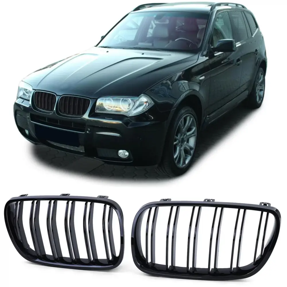 Griglia Sportiva Doppia Alette Lucida per BMW X3 E83 06-11