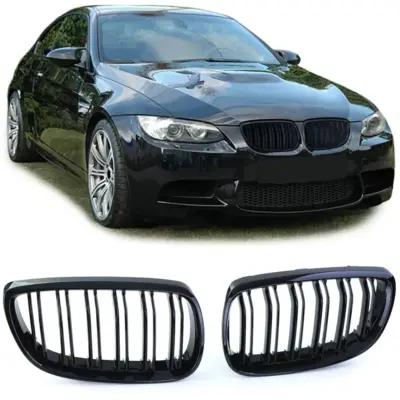 Griglia Sportiva Doppio Stego Nera Lucida per BMW Serie 3 E92 E93 2006-2010