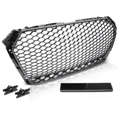 Griglia Sportiva Grigio Opaco Argento per Audi A4 B9 15-19