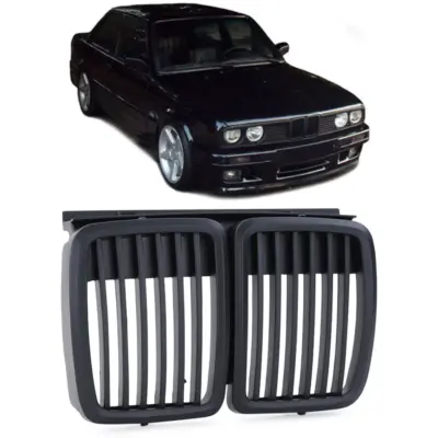 Griglia Sportiva Nera Anteriore per BMW Serie 3 E30 1982-1994