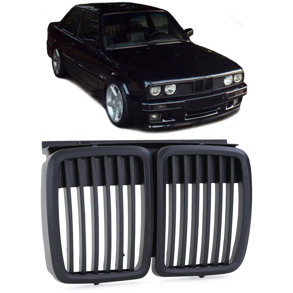 Griglia Sportiva Nera Anteriore per BMW Serie 3 E30 1982-1994