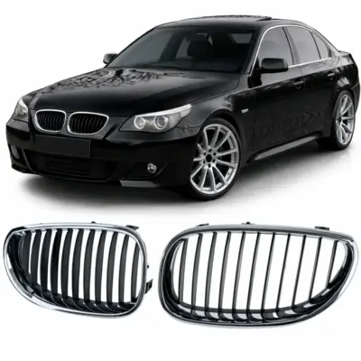 Griglia Sportiva Nera Cromata per BMW Serie 5 E60 E61 (2003-2010)