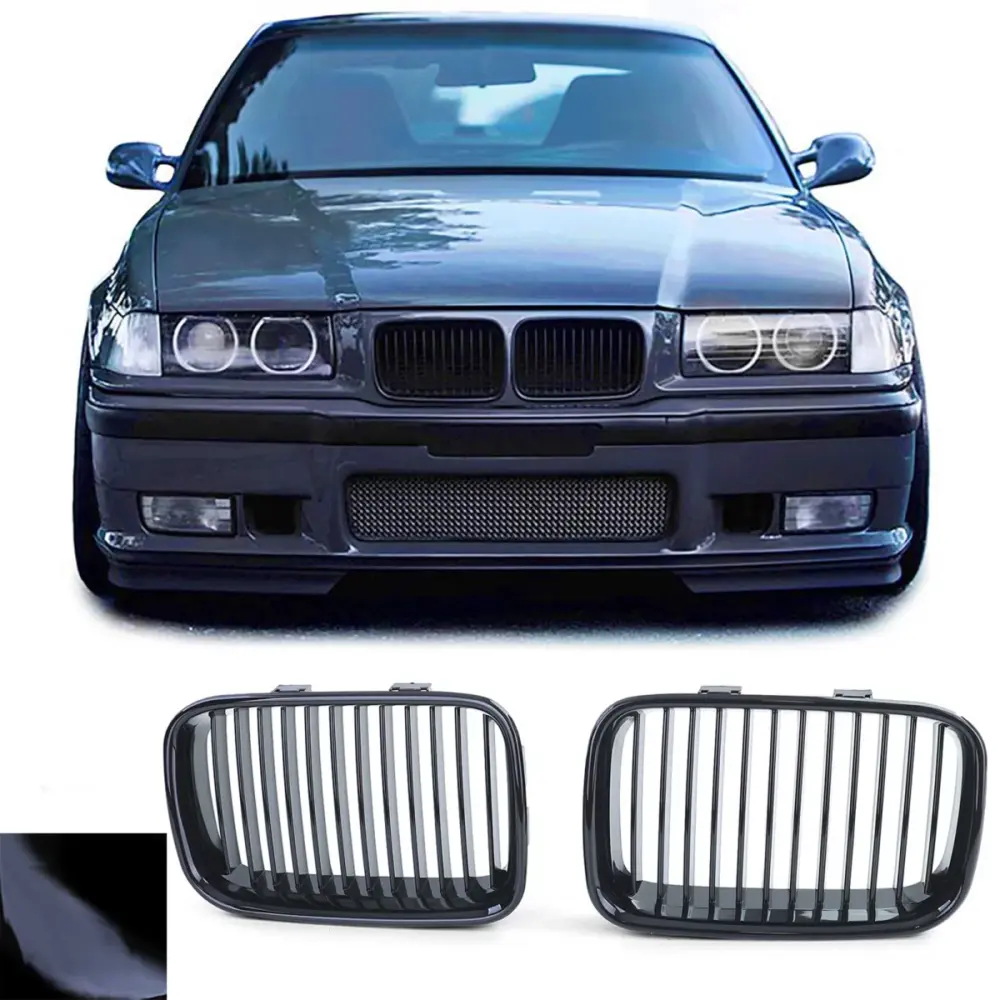 Griglia Sportiva Nera Lucida Anteriore per BMW Serie 3 E36 Pre-facelift 91-96