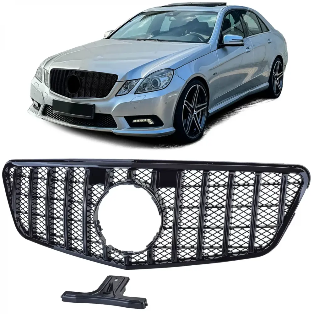 Griglia Sportiva Nera Lucida Anteriore per Mercedes e W212 S212 09-13