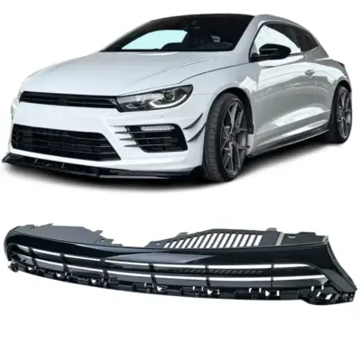 Griglia Sportiva Nera Lucida Anteriore per Volkswagen Scirocco Iii Facelift
