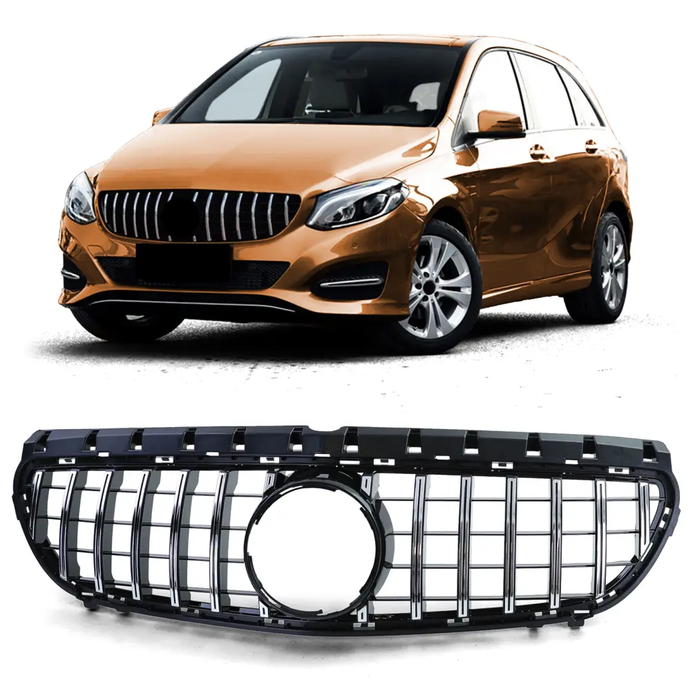 Griglia Sportiva Nera Lucida con Cromature per Mercedes Classe B W246 14-18