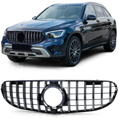 Griglia Sportiva Nera Lucida con Cromature per Mercedes GLC X253 C253 2019-2022
