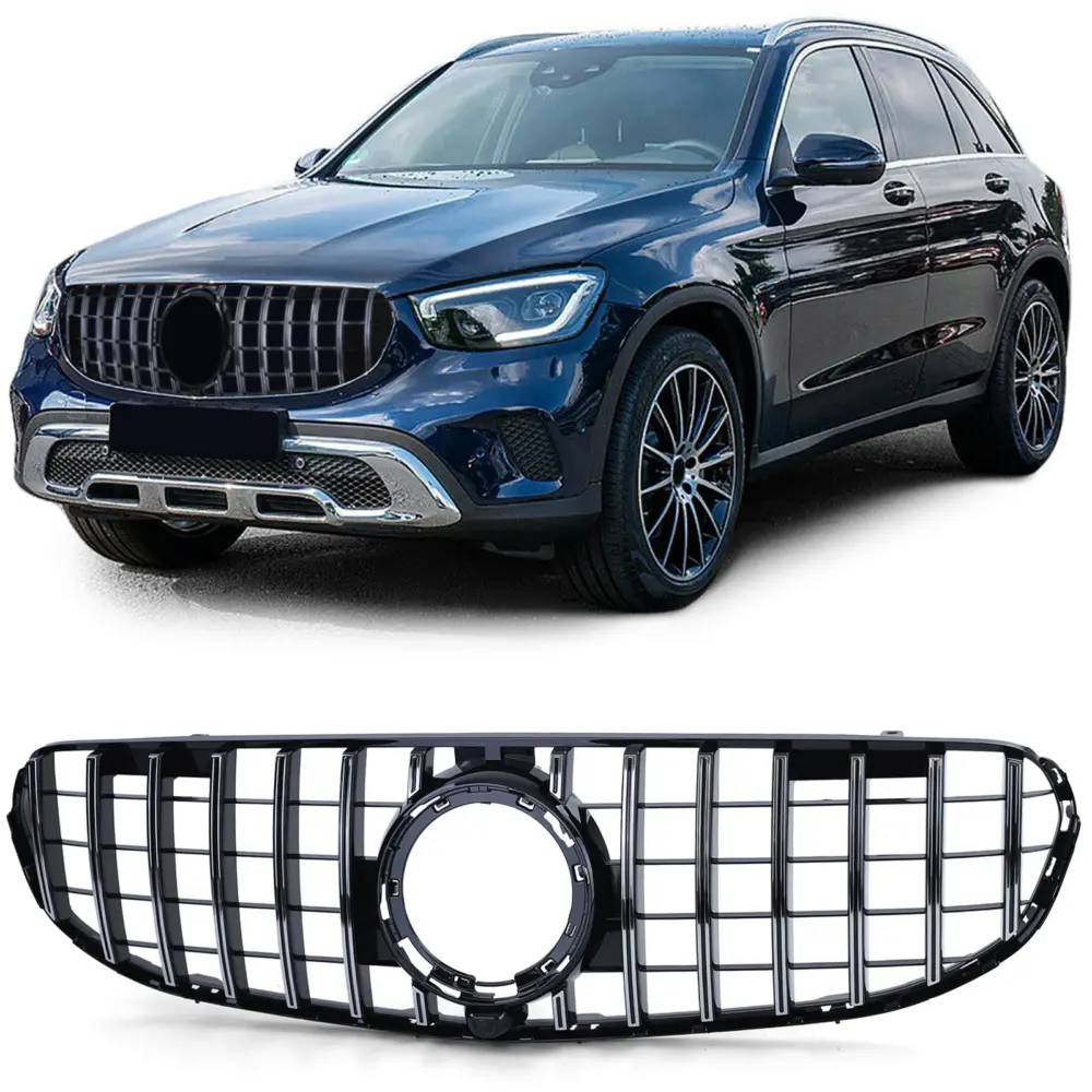 Griglia Sportiva Nera Lucida con Cromature per Mercedes GLC X253 C253 2019-2022