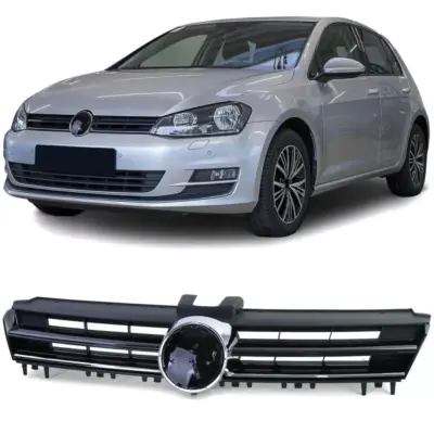 Griglia Sportiva Nera Lucida con Profilo Cromato per Volkswagen Golf 7 GTI 12-17