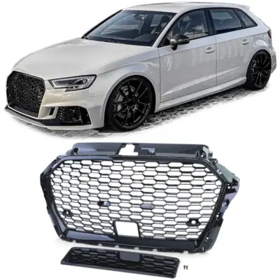 Griglia Sportiva Nera Lucida per Audi A3 8V 2016-2020 con ACC