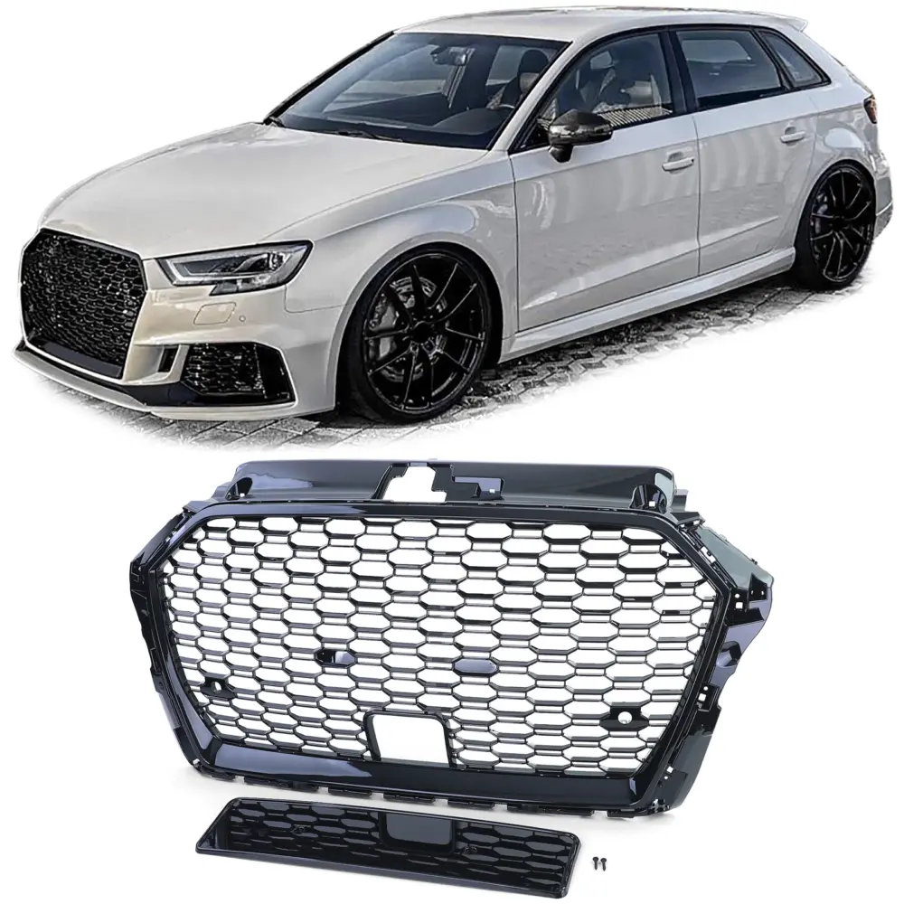 Griglia Sportiva Nera Lucida per Audi A3 8V 2016-2020 con ACC