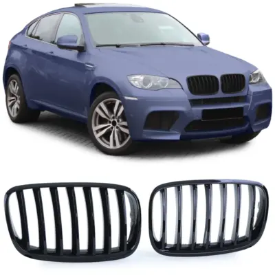 Griglia Sportiva Nera Lucida per BMW X5 E70 X6 E71 06-13