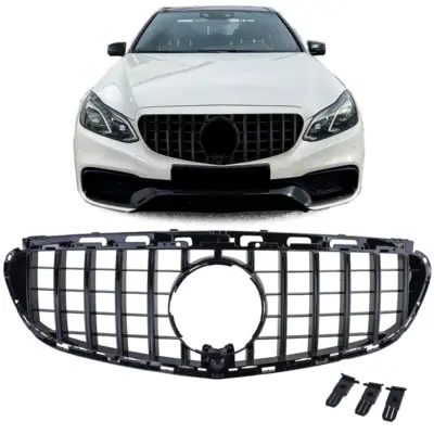 Griglia Sportiva Nera Lucida per Mercedes E W212 S212 Facelift 2013-2016