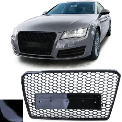Griglia Sportiva Nera Lucida Senza Emblema per Audi A7 C7 4G 10-14