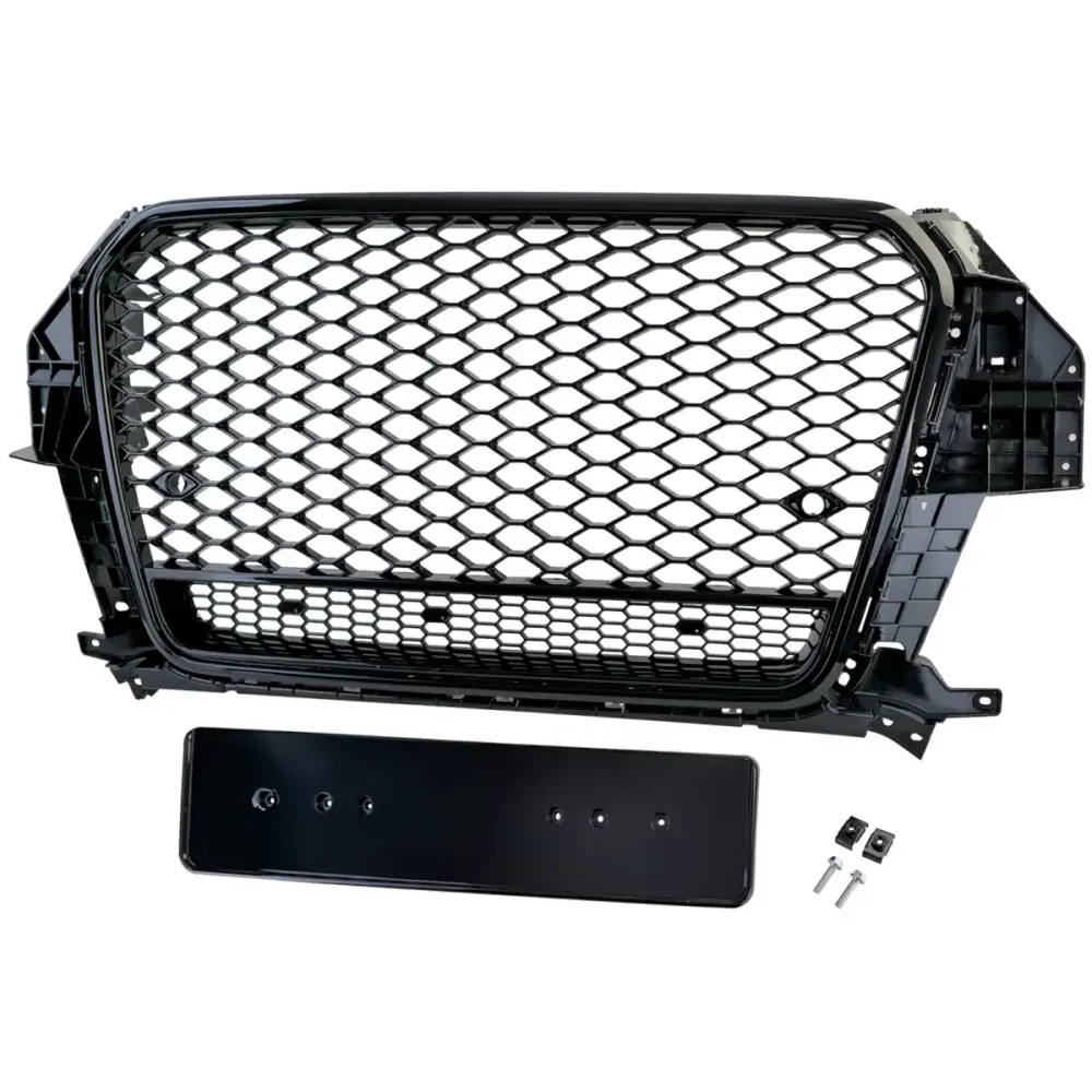 Griglia Sportiva Nido D'ape Nero Lucido per Audi Q3 8U Pre-facelift 11-15