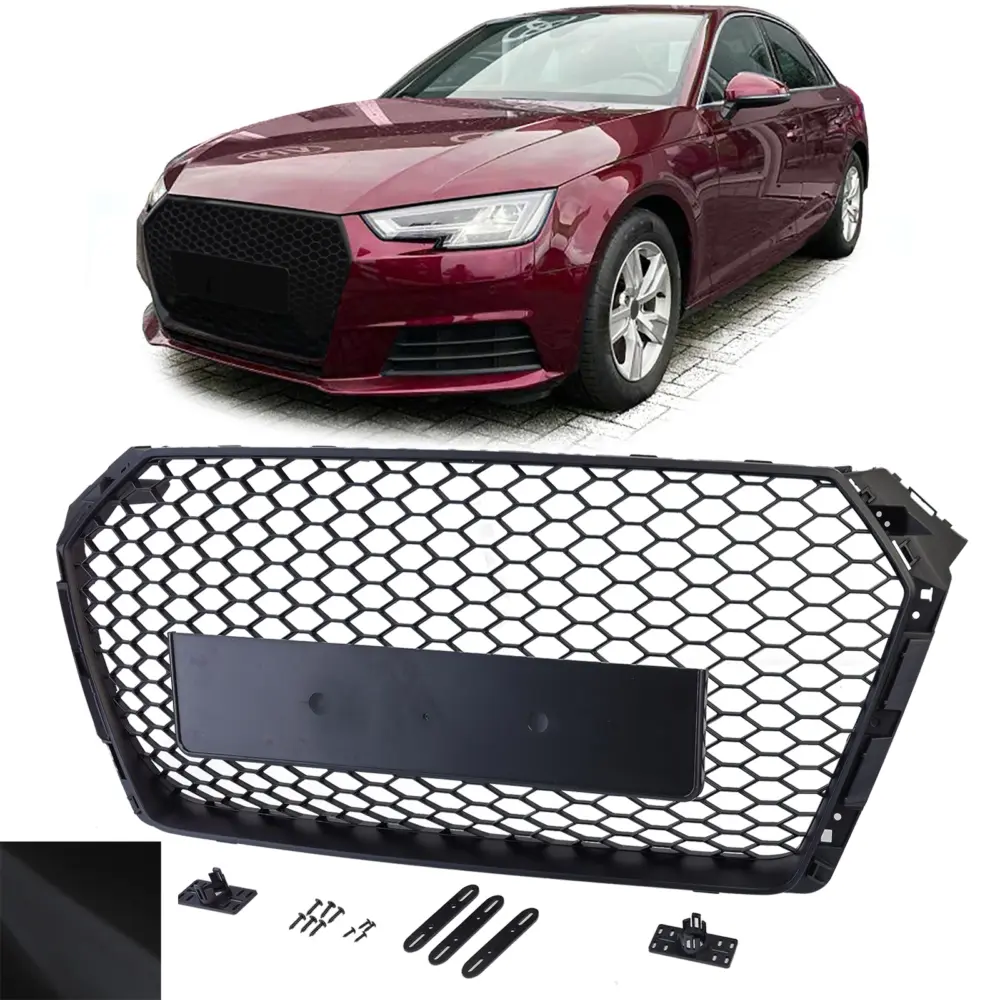 Griglia Sportiva Senza Emblema Design a Nido D'ape per Audi A4 B9 8W 2015-19