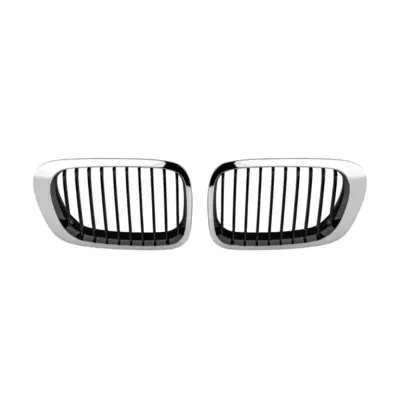 Griglie Cromate Nere Anteriore per BMW Serie 3 E46 Coupe Cabrio 1999-2003