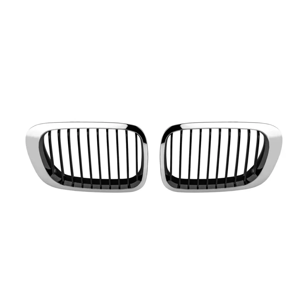 Griglie Cromate Nere Anteriore per BMW Serie 3 E46 Coupe Cabrio 1999-2003