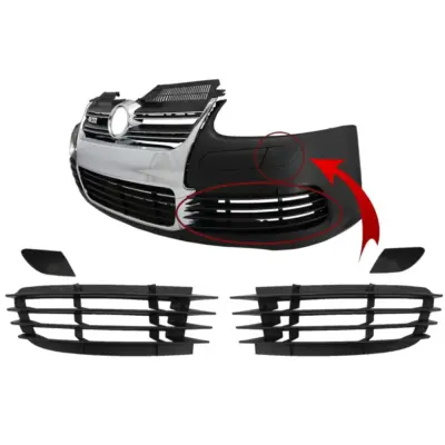 Griglie Laterali e Copri Lavafari Paraurti Anteriore per VW Golf 5 2003-2007