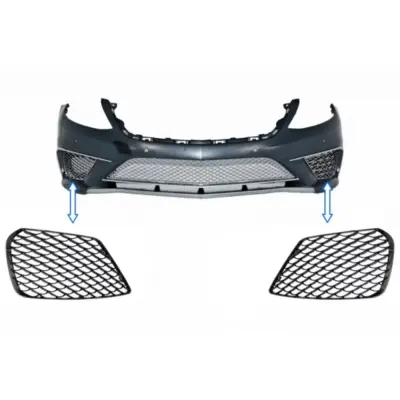 Griglie Laterali Paraurti Anteriore Nero Lucido per Mercedes Classe S W222